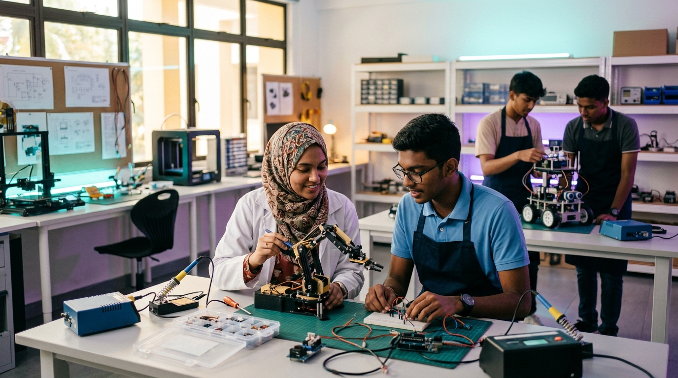 Students developing practical technical and vocational skills